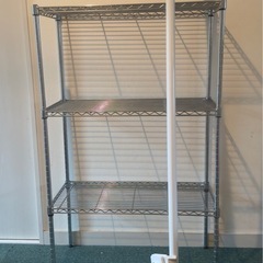 スチールラック（棚3段）＋使ってない突っ張り棒付きの画像