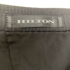 HILTON スーツセットアップ A5サイズ ウール100％ ネイビーストライプの画像