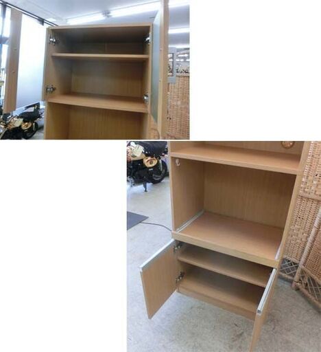 スリムレンジボード 幅60高さ178 ナチュラル木目調 食器棚 キッチン