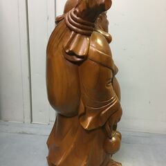 A4307　七福神　木製　置物　約60㎝　布袋さん　木彫り　飾り　縁起物　開運　の画像