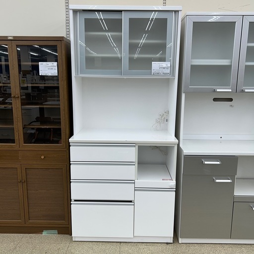 リユースのサカイ東金店 NITORI レンジボード 白 ※現状販売となります 下段レールなし TJ13286