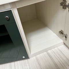 【美品】ニトリ コーナー有効活用 流線形テレビ台（右寄せタイプWH）取りに来てくれる方へ の画像