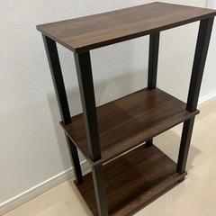 木目調3段ラック おしゃれ 棚 収納 引き取り限定