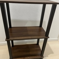 木目調3段ラック おしゃれ 棚 収納 引き取り限定の画像