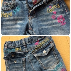 デニム刺繍細身　110の画像