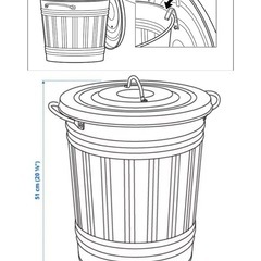 IKEA イケア KNODD クノッド ふた付き容器　ホワイト 40 Lの画像