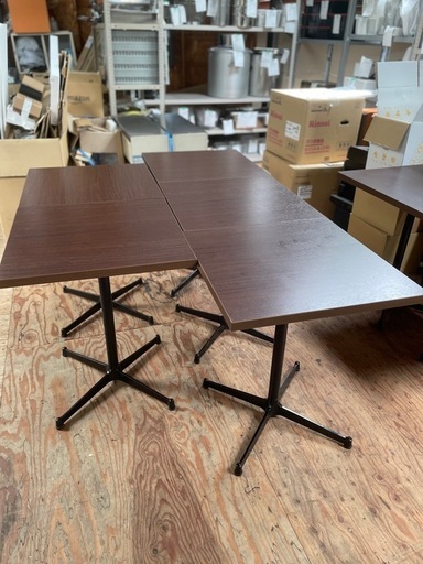 s7369) 直接引き取り限定 カフェテーブル 木製テーブル 5脚
