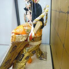 五月人形　兜差　寶山作　純木製　ガラスケース付　置物　人形　兜　刀　端午の節句　子供の日　節句　i　の画像