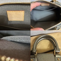 LOUIS VUITTON アルマBB ヴェルニ モノグラム バッグ シルバーの画像