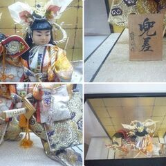 五月人形　兜差　寶山作　純木製　ガラスケース付　置物　人形　兜　刀　端午の節句　子供の日　節句　i　の画像