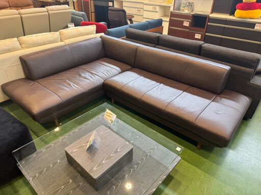 【愛品館八千代店】東京インテリア　総本革　カウチソファ