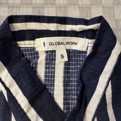 GLOBAL WORK 甚平　ネイビー　ストライプの画像