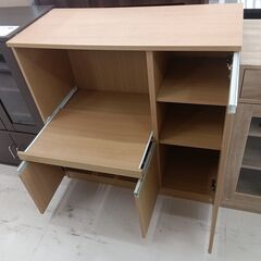 リユースのサカイ栃木店★ジモティ割あり★  レンジ台 ベージュ W89.5×D39.5×H89 クリーニング済み TC9729の画像