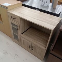 リユースのサカイ栃木店★ジモティ割あり★  レンジ台 ベージュ W88×D39.5×H82 クリーニング済み TC9730の画像