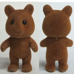 昭和レトロ シルバニア 初期 人形 3体セット　ブラウンクマ×2 おとうさん/おかあさん・リス赤ちゃん　レア ☆ PayPay(ペイペイ)決済可能 ☆ 札幌市 豊平区 平岸 平岸店の画像