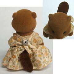 昭和レトロ シルバニア 初期 人形 ビーバー 女の子　茶色 ブラウン レア　シルバニアファミリー ☆ PayPay(ペイペイ)決済可能 ☆ 札幌市 豊平区 平岸 平岸店の画像