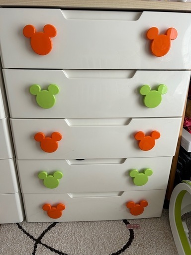 ５段衣装ケース　ミッキーとプーさん