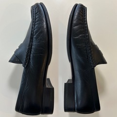 美品ヒロフコインローファースリッポンシューズレザーシューズビジネスシューズドレスシューズ黒ブラックレディース女性用woman 革靴の画像