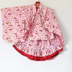 ハンドメイド 浴衣ドレス 90cm