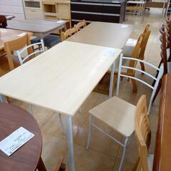 リユースのサカイ太田店　値下げしました。ジモティ割あり★  ダイニングセット ナチュラル H75.5×D70×W110 クリーニング済み OJ10080の画像