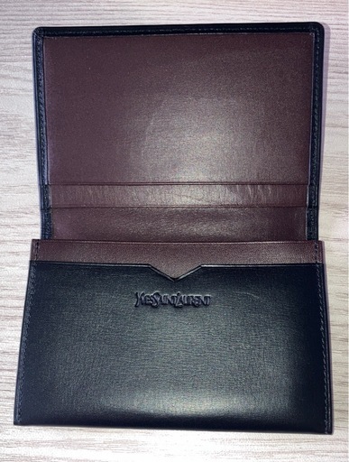 美品 SAINT LAURENT ブラック レザー 名刺入れ 値下げ不可❗️】イブサンローラン ブラック レザー カードケース 本革