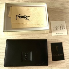 イブサンローラン　ブラック レザー カードケース　本革　名刺入れ　メンズ　レディースの画像