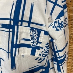 相撲柄浴衣地反物（安治川）でひざ下部屋着　男性用　新品の画像