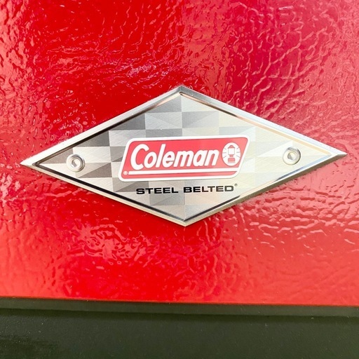 【店頭引取限定】【中古】【現状販売】 Coleman コールマン クーラーボックス 6150 6155 スチールベルトクーラー レッド
