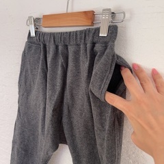 devirock 120cm サルエルパンツ 7分丈 杢チャコール②の画像