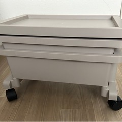 ベージュ 3段式収納ラック キャスター付きの画像