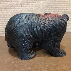 木彫り　鮭熊置物　ヴィンテージの画像