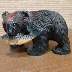 木彫り　鮭熊置物　ヴィンテージ