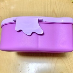 ★フクロウ柄のお弁当箱 ランチボックス パープル系 未使用★の画像