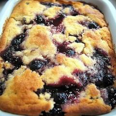 ブルーベリーコブラーケーキ作り💜🍪の画像
