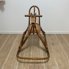 木馬 ラタン ロッキングホース 子ども乗り物おもちゃの画像