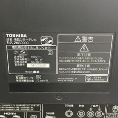 00 東芝 TOSHIBA REGZA レグザ 液晶カラーテレビ 26インチ 26型 26A9000 リモコンありの画像
