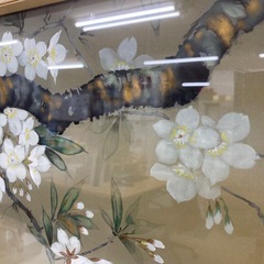美術品　中古　日本画　夜桜　額縁入りの画像