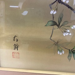 美術品　中古　日本画　夜桜　額縁入りの画像