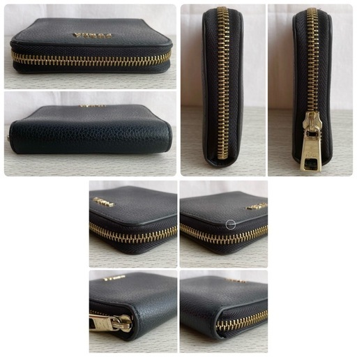 ☆現金払い可能☆ 【美品】FURLA  二つ折り財布 ブラックレザー ウォレット