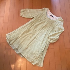 AS KNOW AS アズノゥアズ 長袖ワンピース グリーン サイズフリー の画像