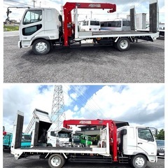 H.18 三菱　ファイター　増トン　セルフローダー　4段クレーン　ウインチ　自動歩み　ラジコン　nox.pm適合車　22万km 実走行　の画像