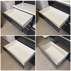 【美品‼️】定価149,900円♪ ニトリ 140cm幅キッチンボード(Nポスティア140KB) 食器棚 収納家具 艶あり木目調ブラック♪の画像