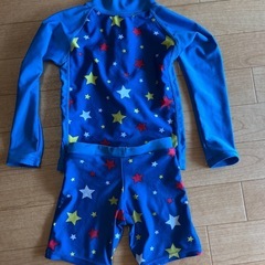 子供　ラッシュガード　水着上下　サイズ100の画像