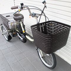 中古自転車 Panasonic 電動アシスト自転車 三輪自転車 三輪ワゴン自転車 ビビライフ BE-ELR833T 内装3段変速 バッテリー16Ah バッテリー長押し5点点灯 通勤 通学 近所のお出掛けなどにの画像