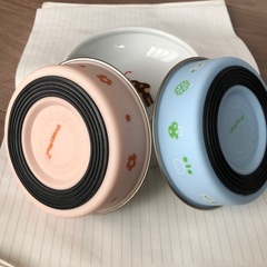 ステンレス食器　ごはんにゃわん 犬用　2点セットの画像