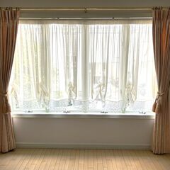 大塚家具　カーテンセット　幅約2800㎜　レールゴールドメッキ仕様の画像
