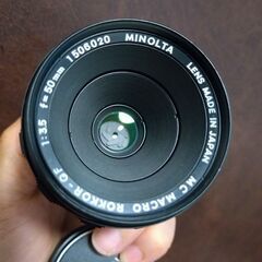 極上品　希少な初期型　MINOLTA mc MACRO ROKKOR 50mm F3.5 マクロリング付きの画像