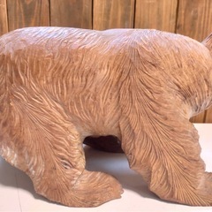 木彫り　熊　置物の画像