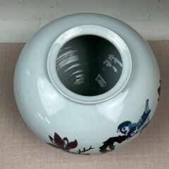 00 スズメ 雀 花瓶 壺 陶器 陶芸品 白系 元光園 昭和レトロ 香川発の画像
