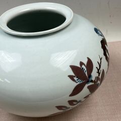 00 スズメ 雀 花瓶 壺 陶器 陶芸品 白系 元光園 昭和レトロ 香川発の画像